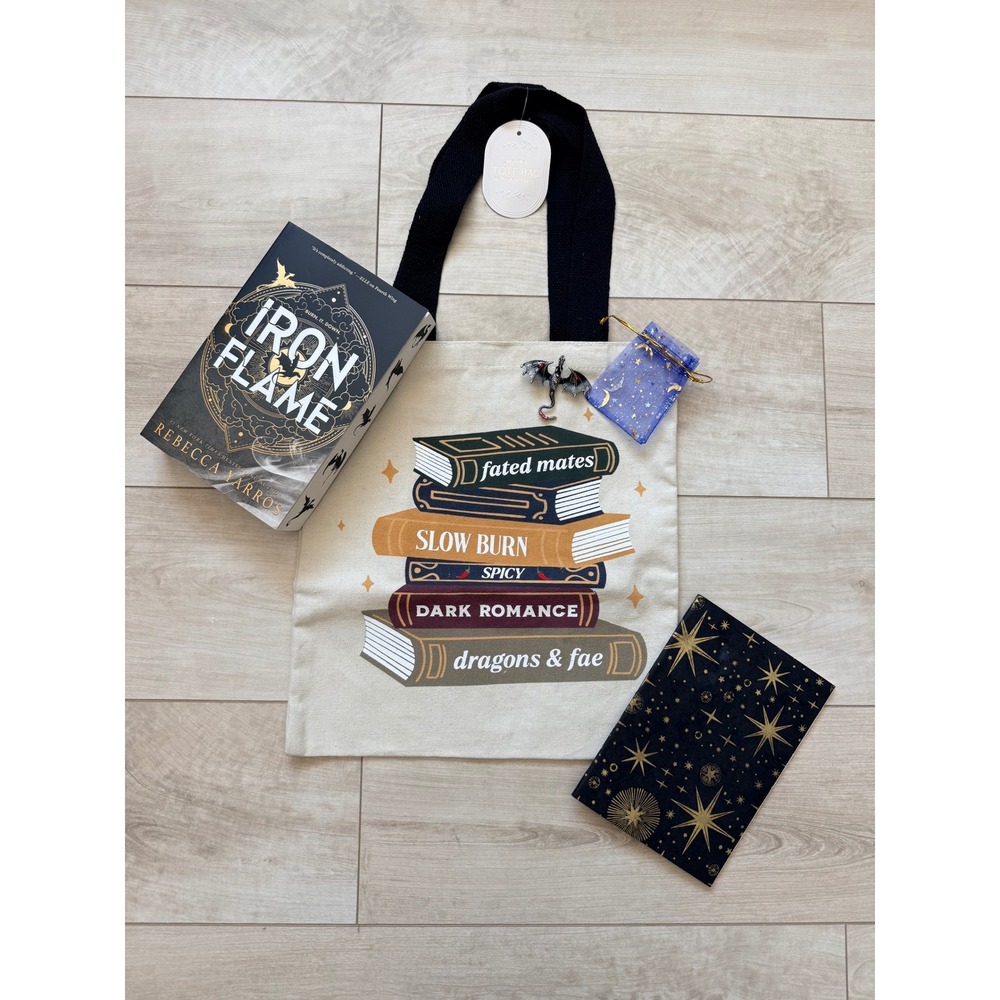 Iron Flame Book Bundle With Romantasy Tote, Dragon Pin, and Notebook Booktok NWT